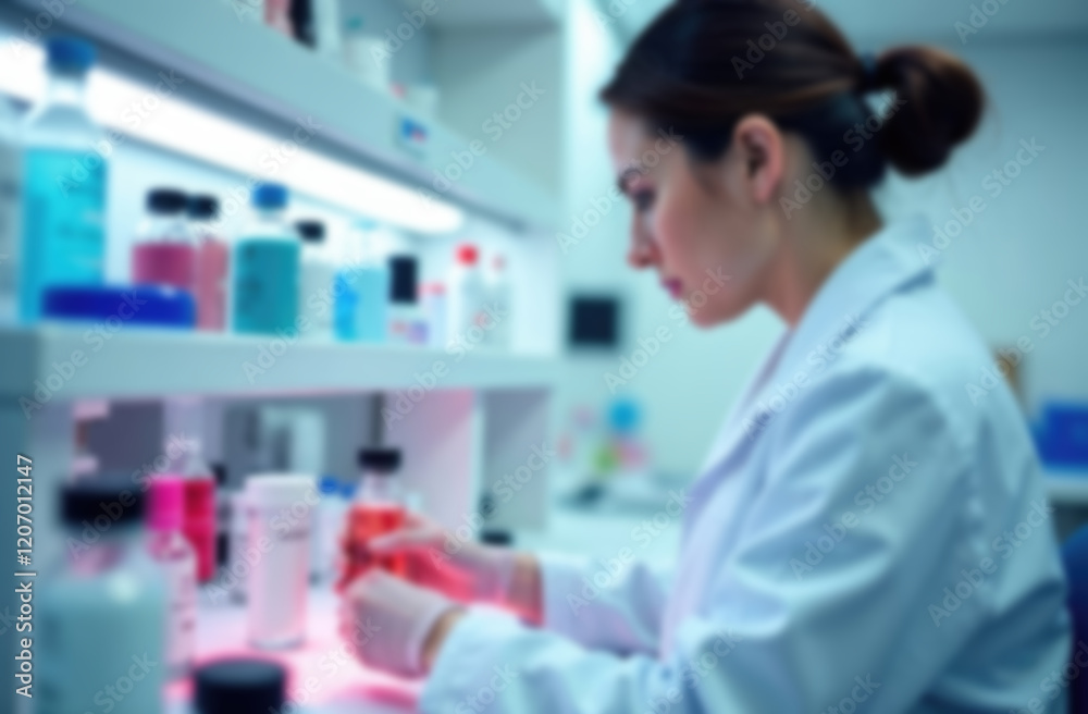 Blur background of abstract cosmetic laboratory. Chemical laboratory research. Nature cosmetics Blur background of abstract cosmetic laboratory. Chemical laboratory research. Nature cosmetics