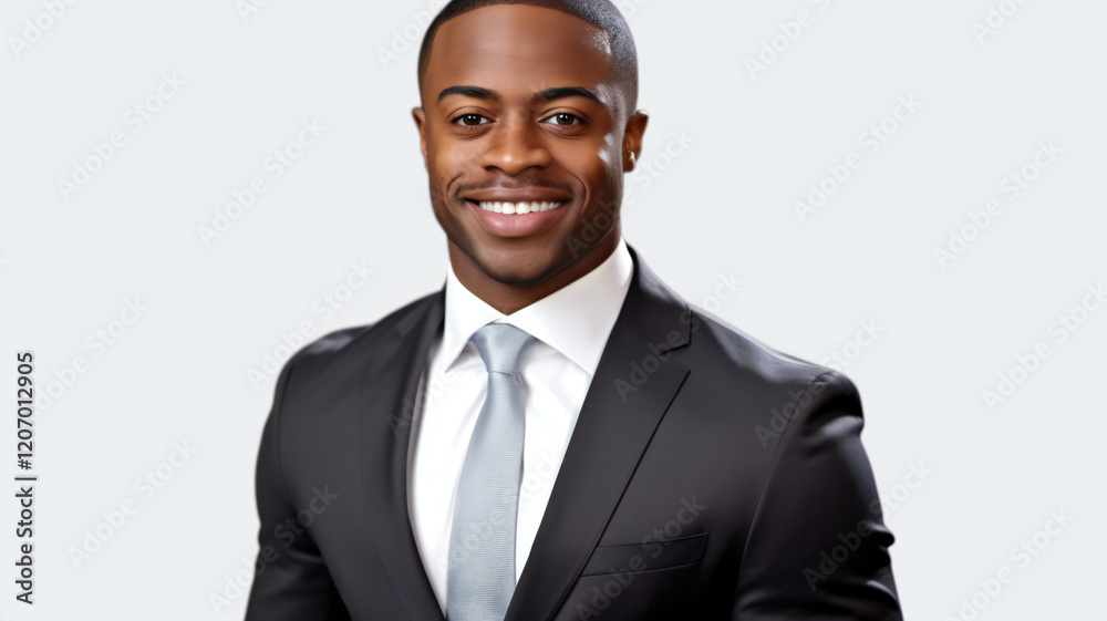Portrait of a happy Black business man in a suit. Portrait of a happy Black business man in a suit.