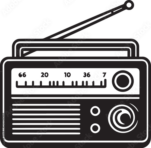 Radio vector in black and white