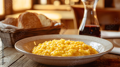Wallpaper Mural Traditional Risotto alla Milanese Served in Cozy Restaurant Setting Torontodigital.ca