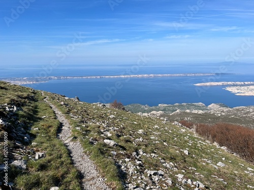 View of the Adriatic Sea and islands from the Premuzic Trail - Northern Velebit National Park, Croatia (Pogled na Jadransko more i otoke sa planinarskog puta Premužićeva staza - NP Sjeverni Velebit) photo