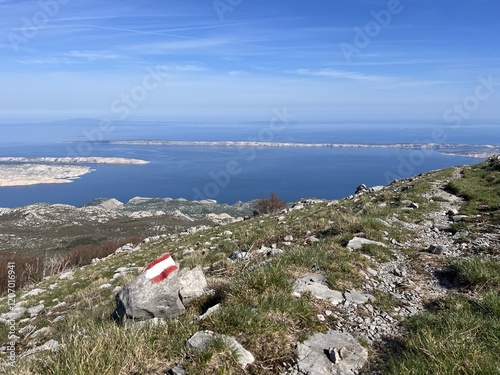 View of the Adriatic Sea and islands from the Premuzic Trail - Northern Velebit National Park, Croatia (Pogled na Jadransko more i otoke sa planinarskog puta Premužićeva staza - NP Sjeverni Velebit) photo