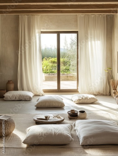 Serene Minimalist Room With...