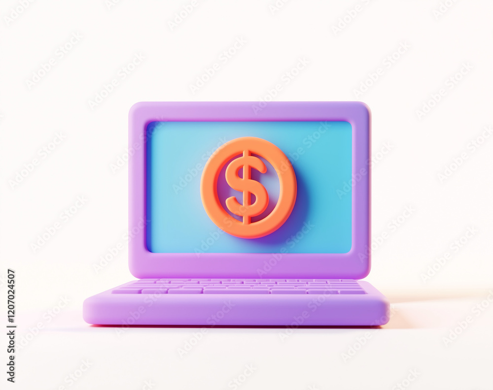 laptop with dollar symbol laptop with dollar symbol