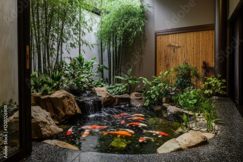 Serene Indoor Koi Pond Gard...