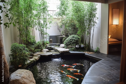 Serene Indoor Koi Pond Gard...