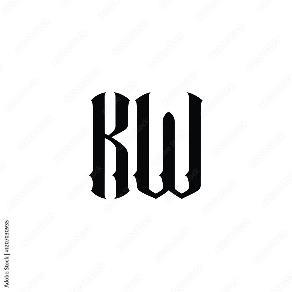 KW monogram logo design letter text name symbol monochrome logotype alphabet character simple logo KW monogram logo design letter text name symbol monochrome logotype alphabet character simple logo