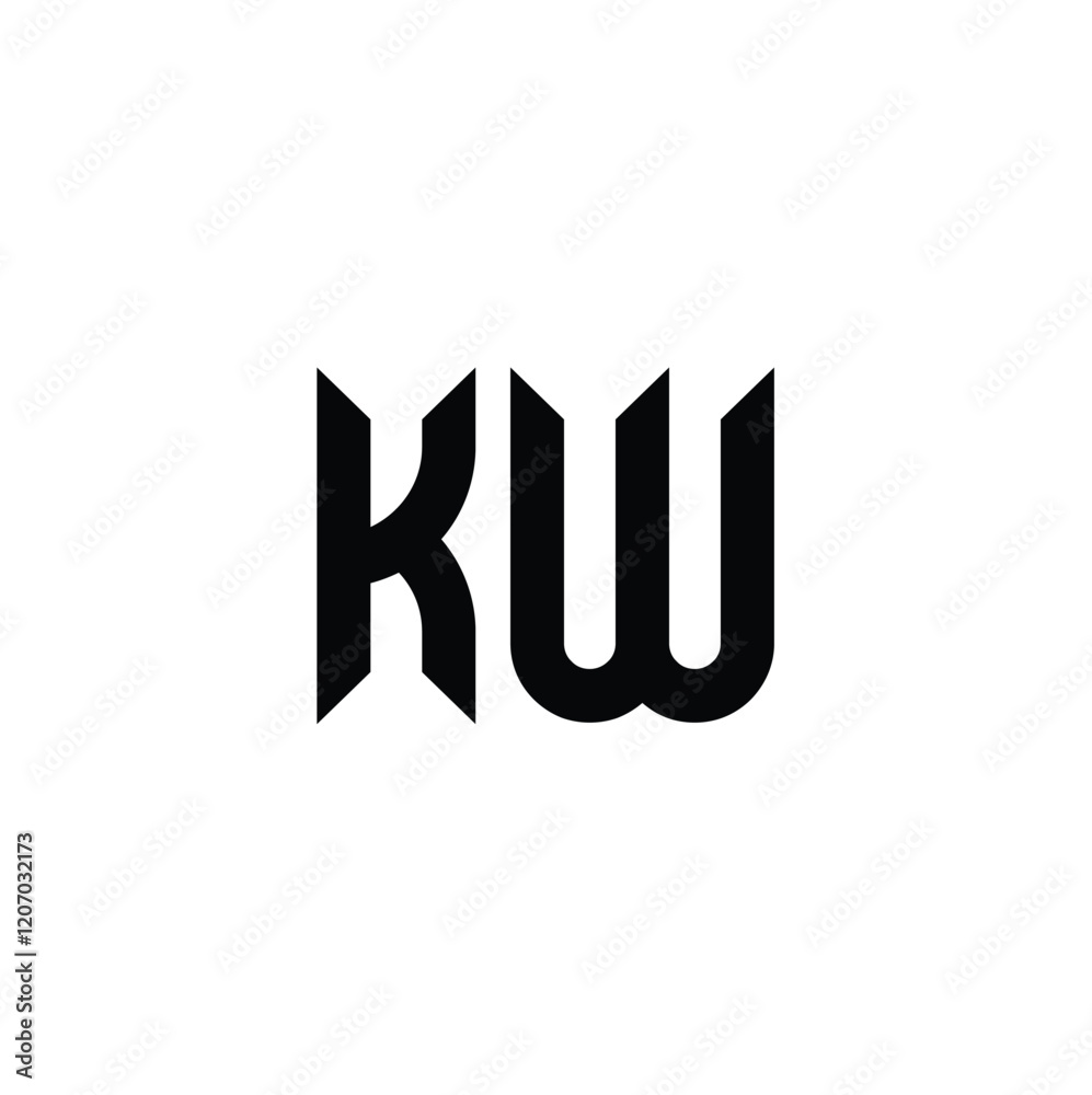 KW monogram logo design letter text name symbol monochrome logotype alphabet character simple logo KW monogram logo design letter text name symbol monochrome logotype alphabet character simple logo