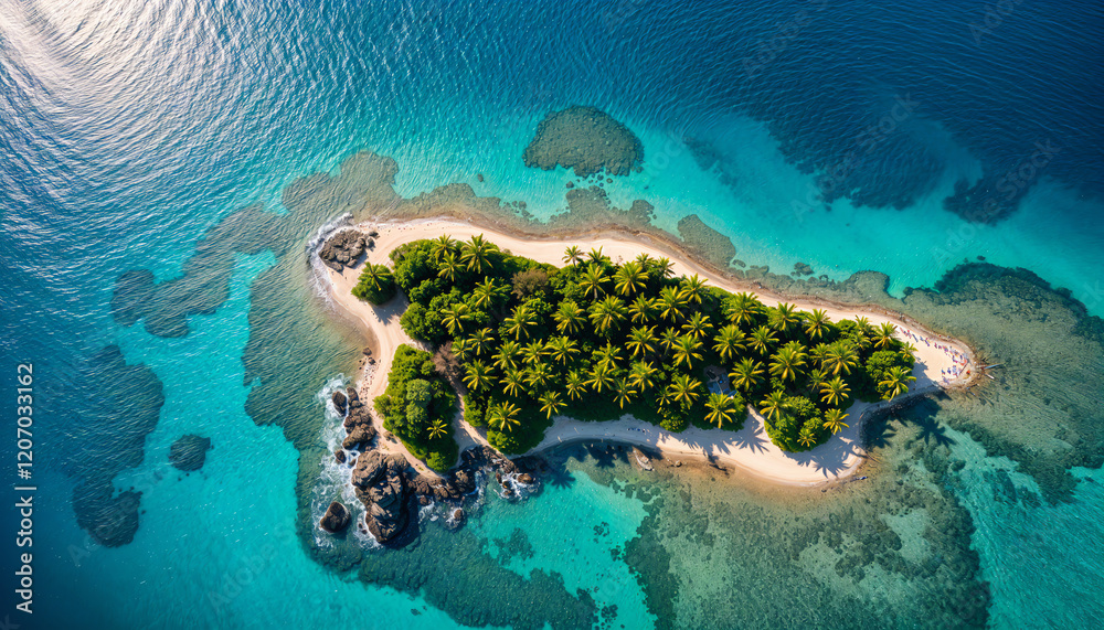 Fototapeta premium Breathtaking aerial view of a tropical island
