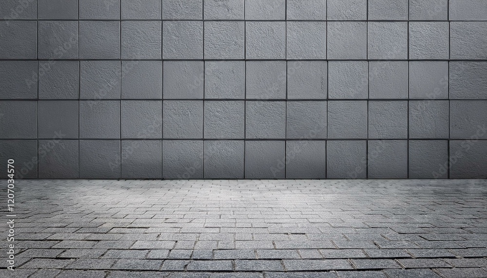 Fototapeta premium gray texture floor and concrete wall for background