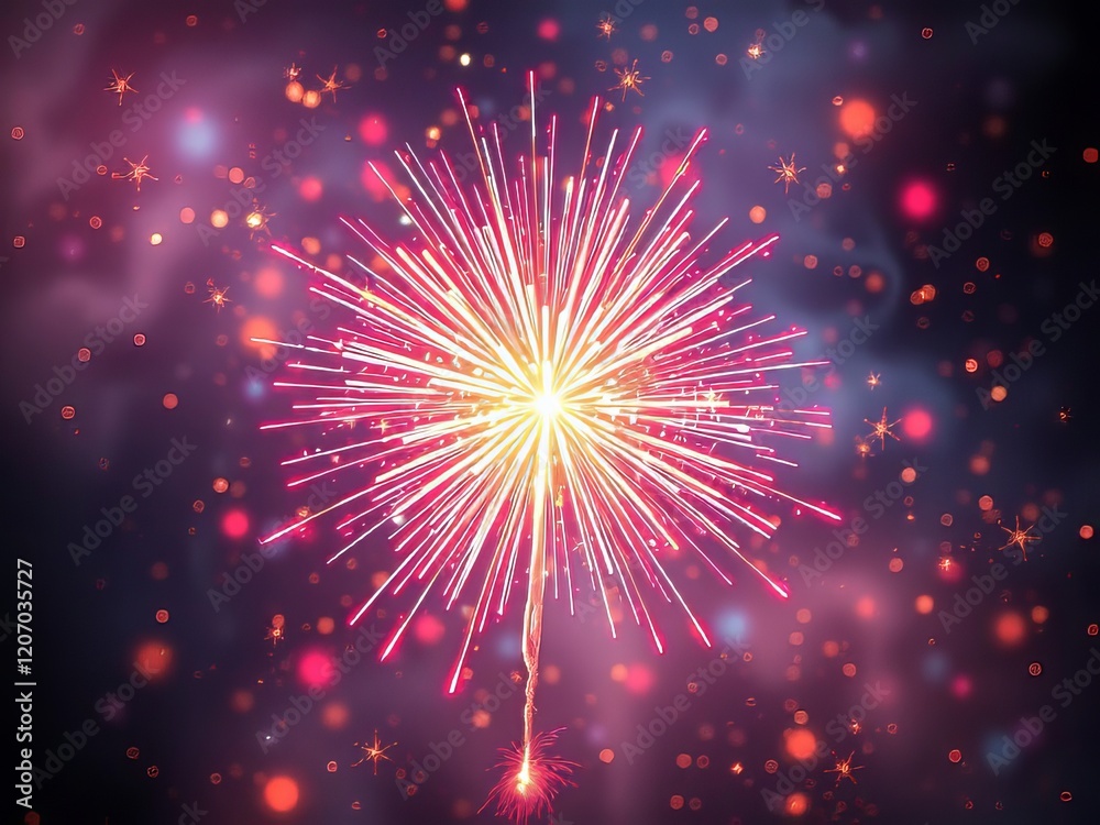 Fototapeta premium Fourth of July Fireworks Glitter Sparkle Abstract Background AI Art
