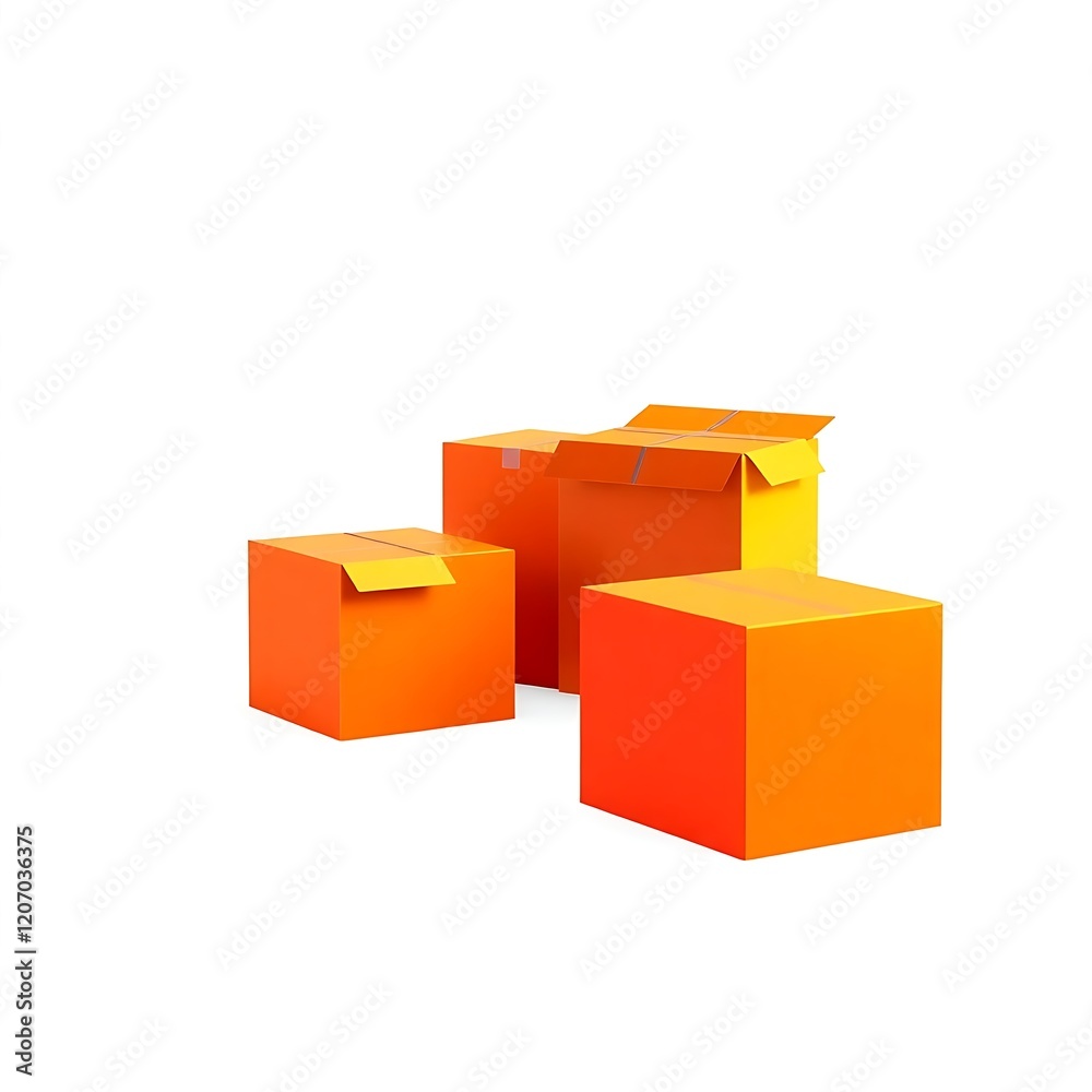 Obraz premium cardboard boxes for shipping, isolated, white background