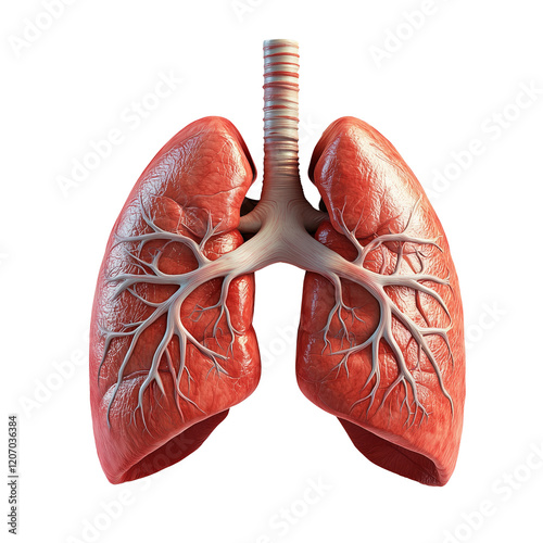 3D lungs on transparent background (png format)