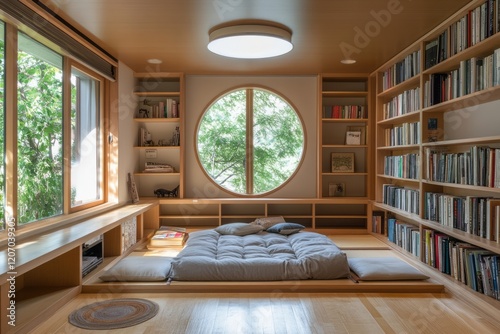 Serene Reading Nook With Bu...