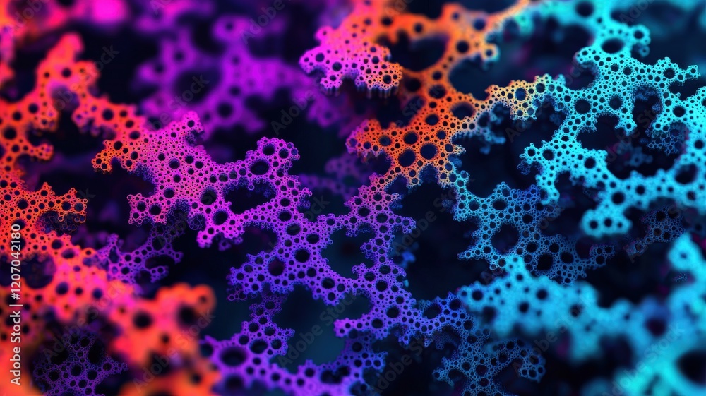 machine learning deep training concept. Colorful abstract pattern featuring intricate shapes and textures in vibrant hues of blue, purple, and orange. machine learning deep training concept. Colorful abstract pattern featuring intricate shapes and textures in vibrant hues of blue, purple, and orange.