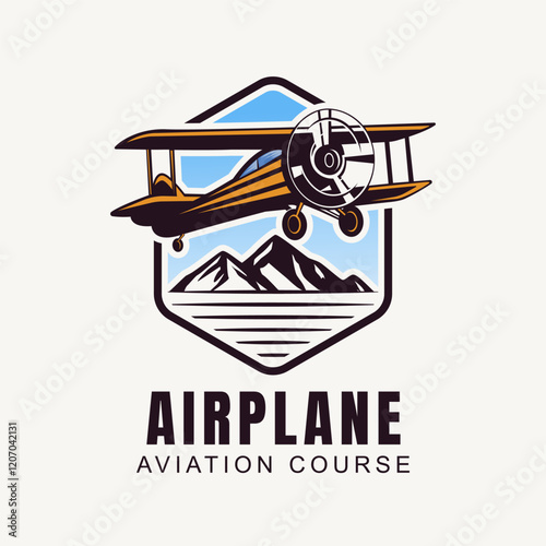 Vintage retro vector aviation logo airplane airline badge
