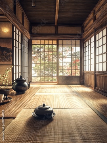 Serene Japanese Tea Room Au...