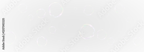  Delicate transparent soap bubbles floating on a soft Png gradient background. Perfect for beauty, hygiene, and spa designs, creating a clean, airy, and relaxing aesthetic.