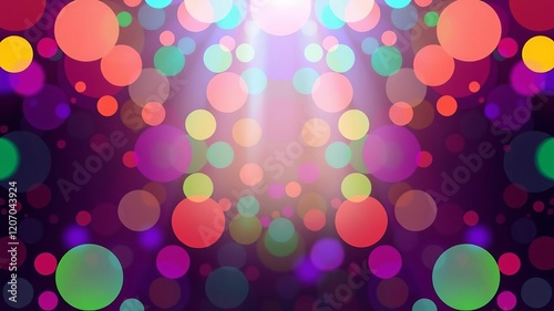 Closeup shot of vibrant circular gradients with glowing purple center, light, shining