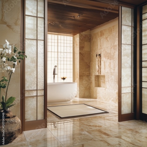 Serene Spa Bathroom Featuri...