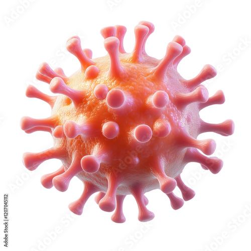 3D virus on transparent background (PNG format)