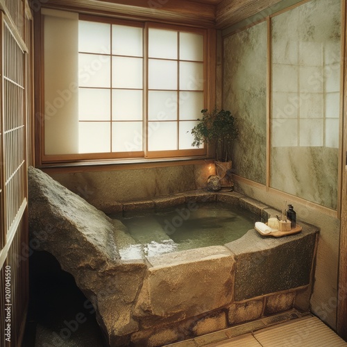 Serene Stone Bath In Tradit...