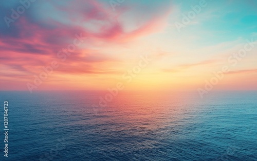 Vibrant sunset over calm ocean.