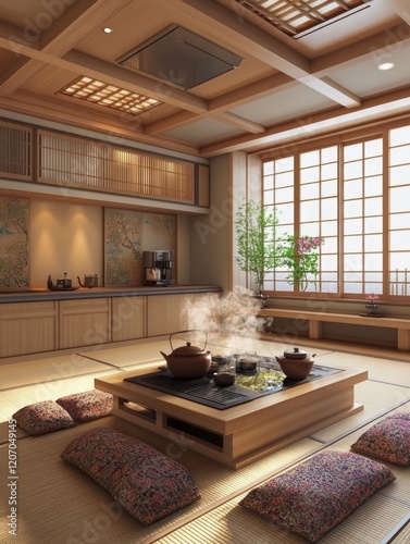 Serene Japanese Tea Room De...