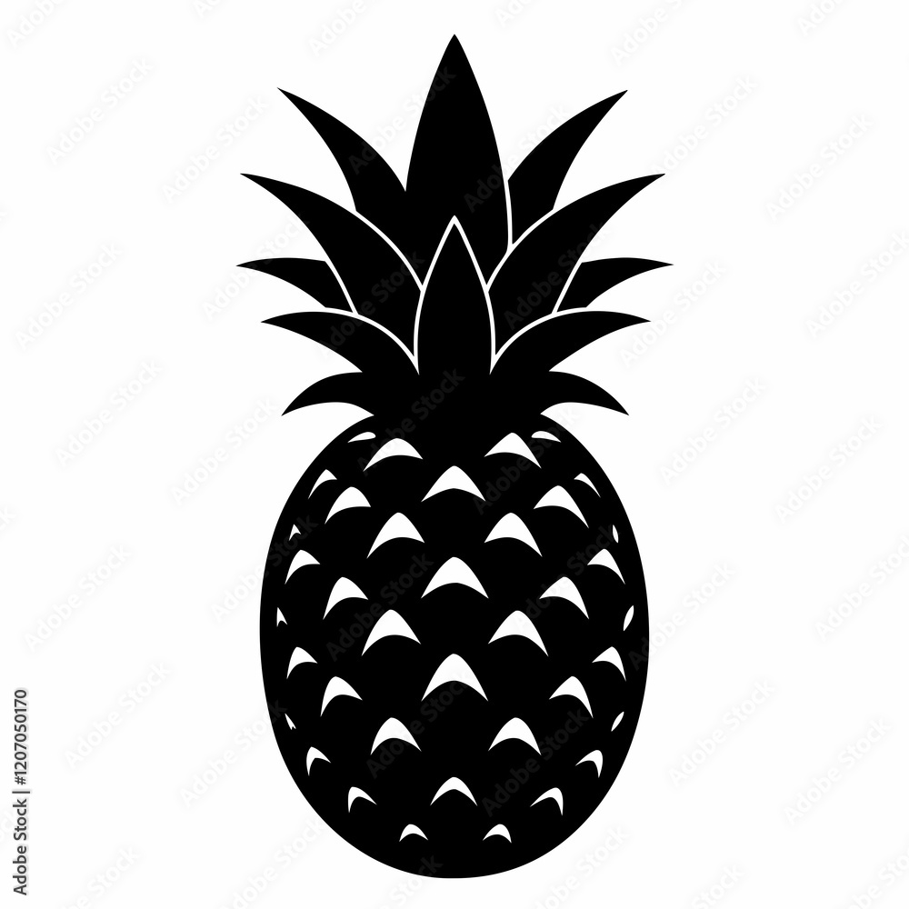 Obraz premium Black Pineapple Illustration Vector