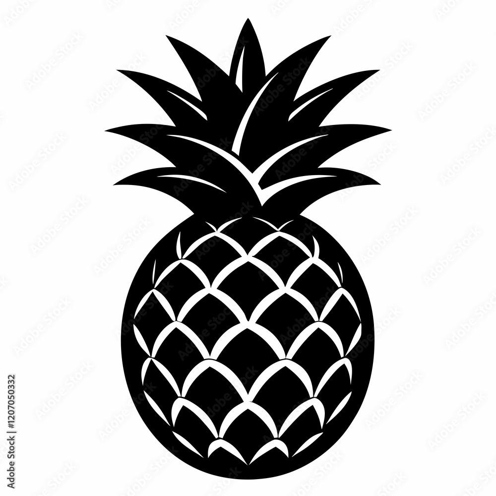Fototapeta premium Black Pineapple Illustration Vector
