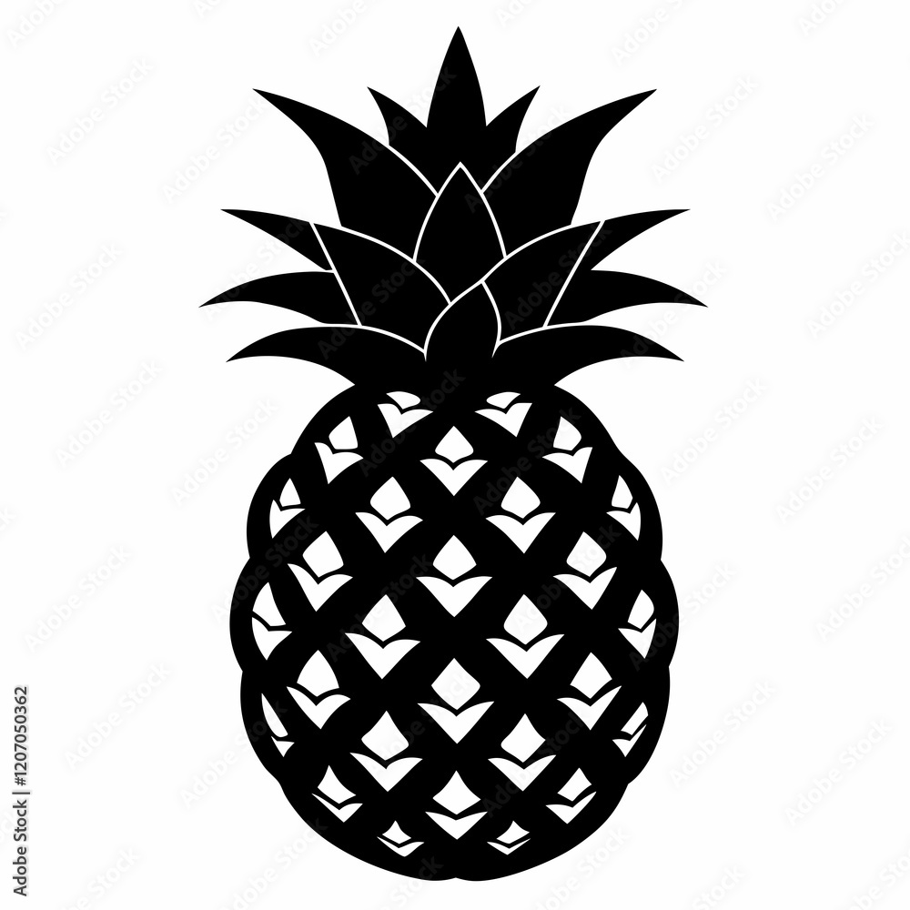 Obraz premium Black Pineapple Illustration Vector