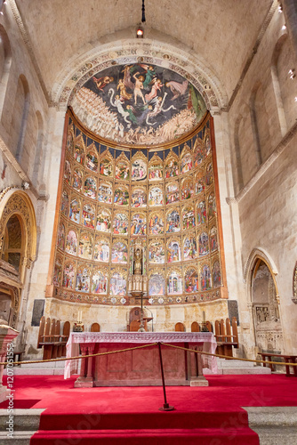 Altarpiece of the old cathedral of Salamanca, Castile and Leon, Spain