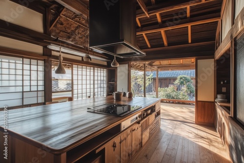Modern Japanese Kitchen Isl...