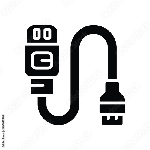 hdmi cable icon. vector glyph icon for your website, mobile, presentation, and logo design.