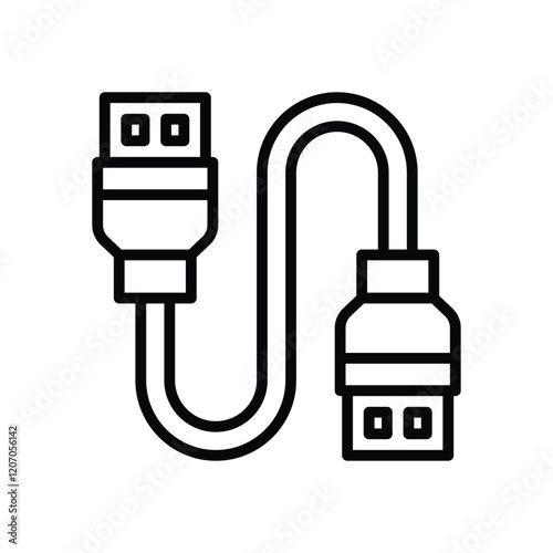 usb plug icon. vector line icon for your website, mobile, presentation, and logo design.