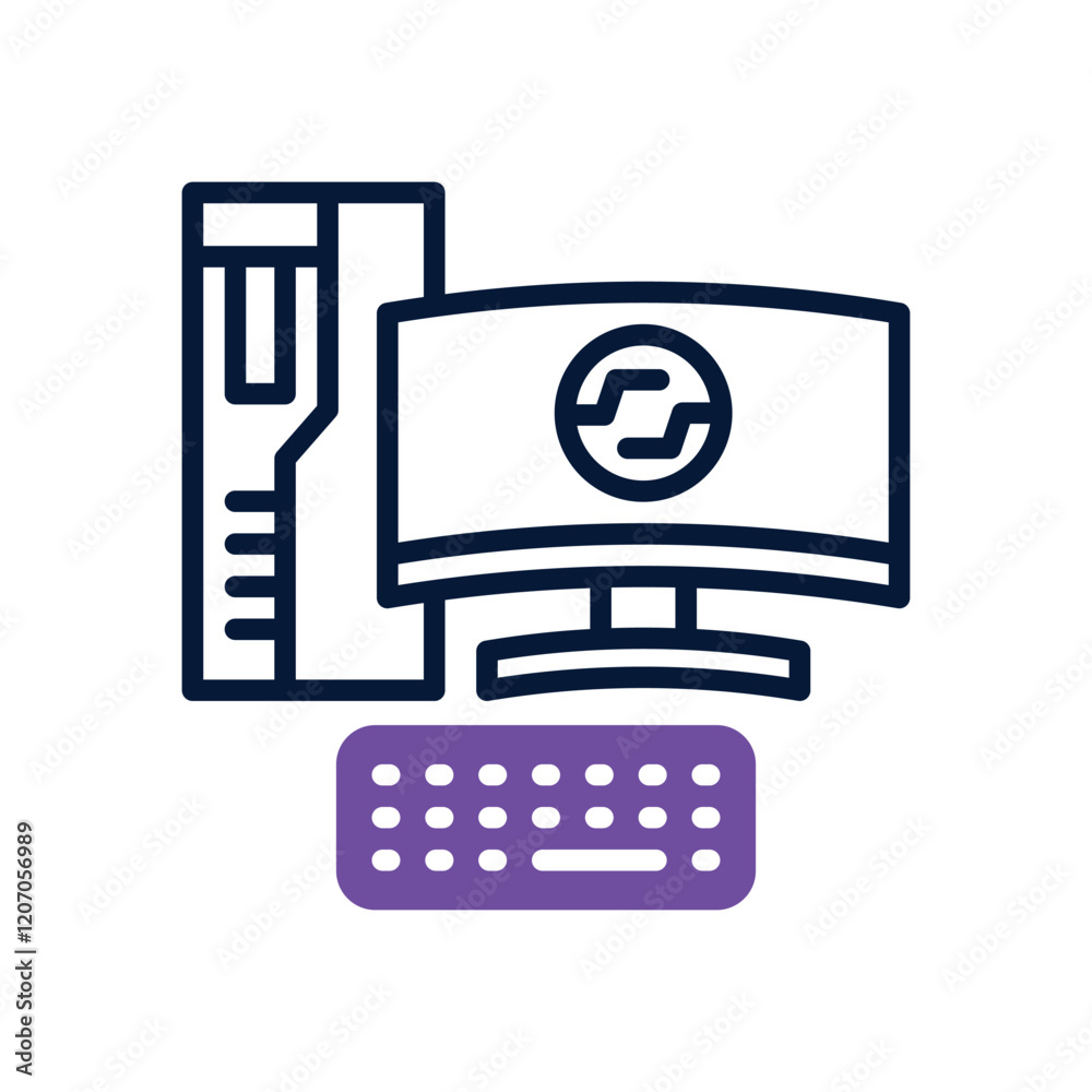 Fototapeta premium computer icon. vector dual tone icon for your website, mobile, presentation, and logo design.