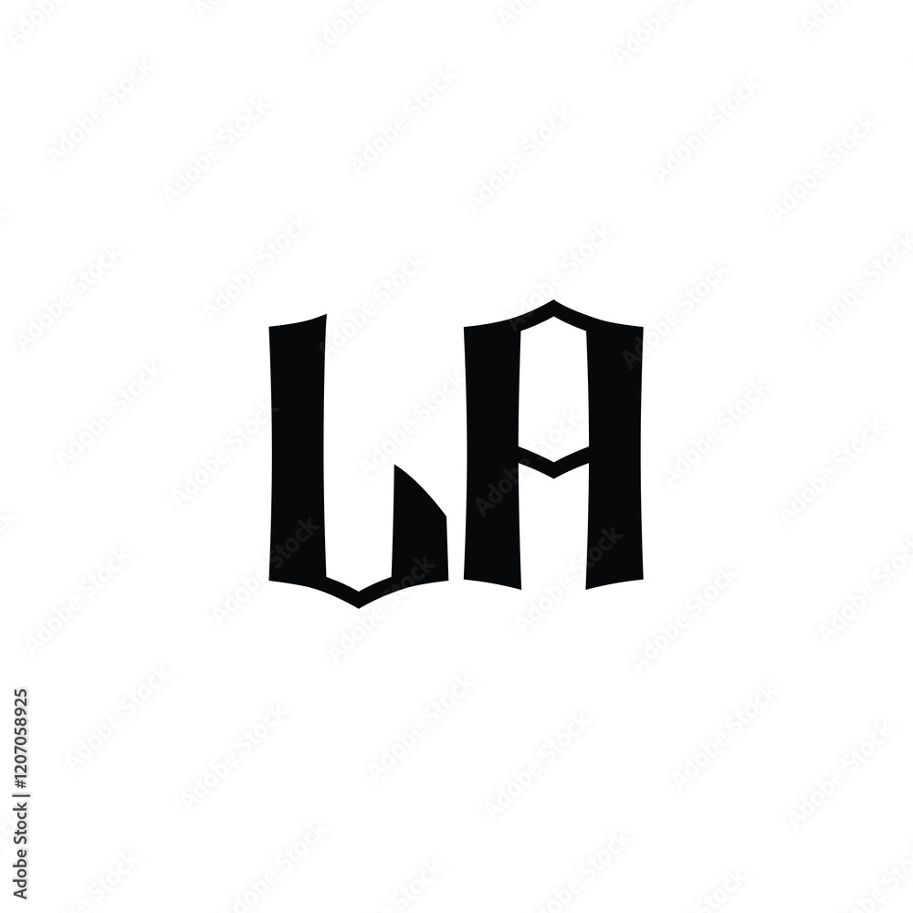 LA monogram logo design letter text name symbol monochrome logotype alphabet character simple logo LA monogram logo design letter text name symbol monochrome logotype alphabet character simple logo