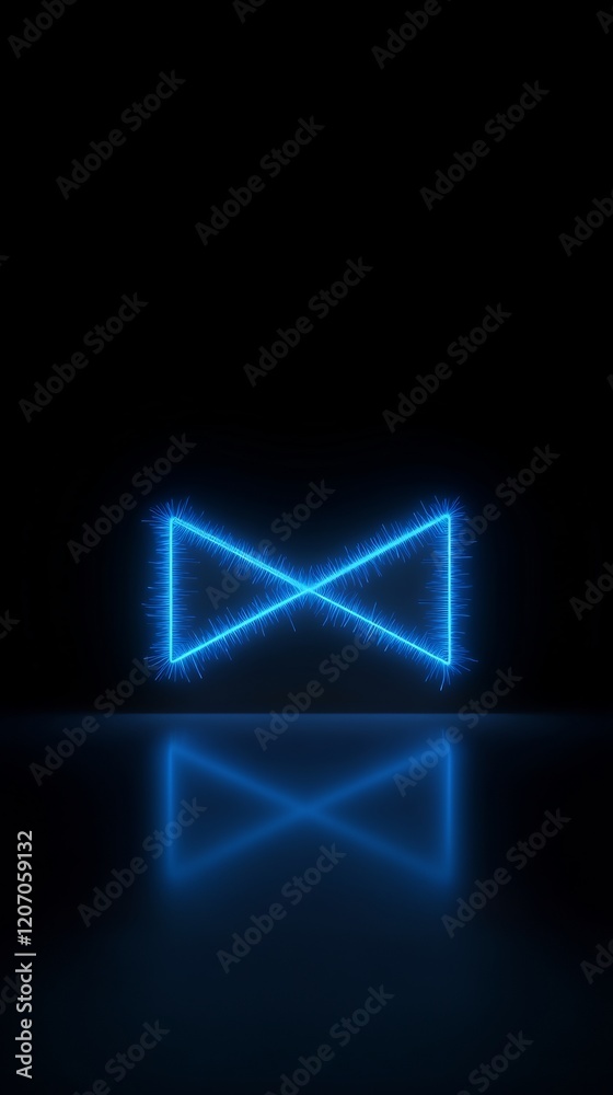 Glowing Neon Bow Tie Reflects Brightly. AI Generated Glowing Neon Bow Tie Reflects Brightly. AI Generated