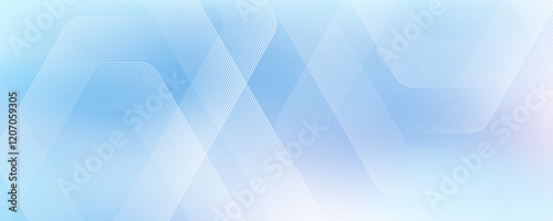 Digital futuristic technology concept with hexagons. Digital hexagonal blue abstract background. Geometric stripe line art design for poster, brochure, cover, banner, website, header