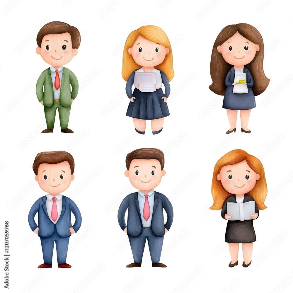 Cartoon Characters Representing Various Business Professionals, Generative AI. Cartoon Characters Representing Various Business Professionals, Generative AI.