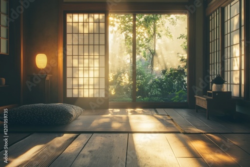 Serene Japanese Room Sunlig...