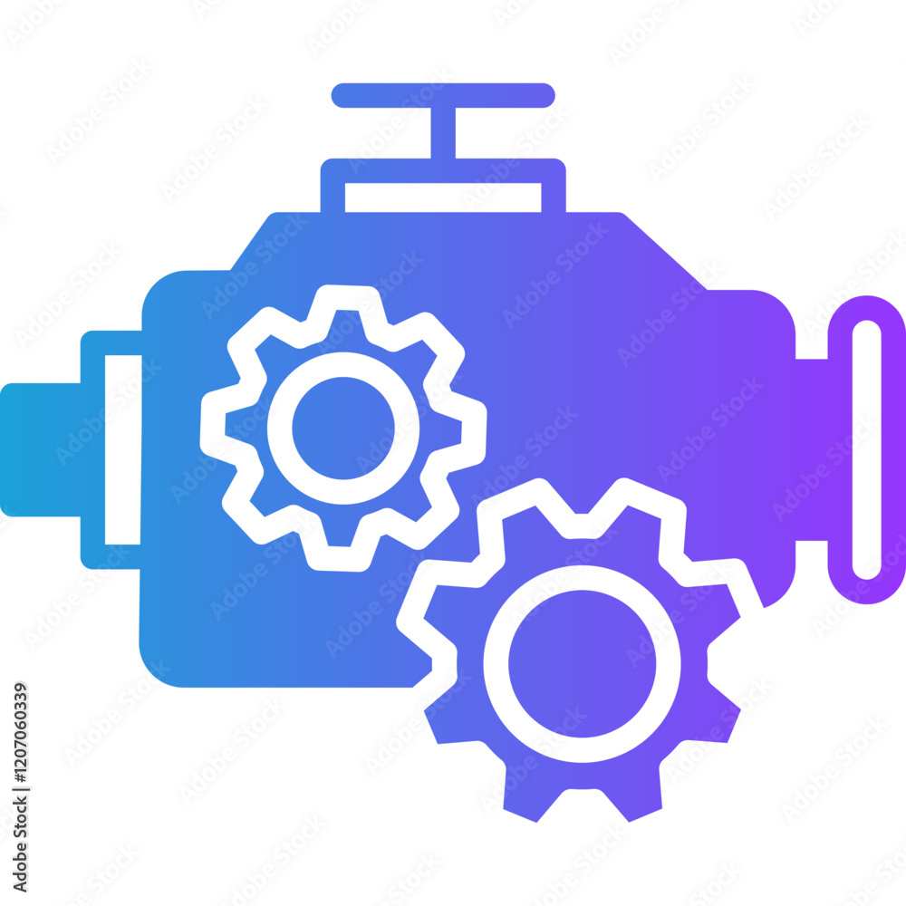 Engine Gear glyph gradient icon Engine Gear glyph gradient icon