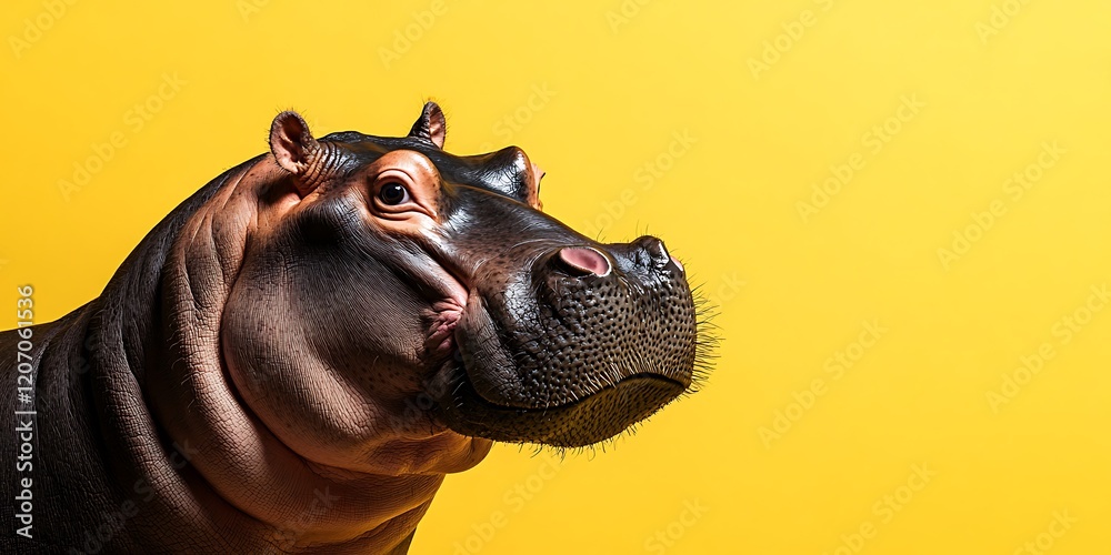 Hippo Festive Card Cute Baby Hippopotamus Wildlife Banner Art for World Wildlife Day Background Hippo Festive Card Cute Baby Hippopotamus Wildlife Banner Art for World Wildlife Day Background