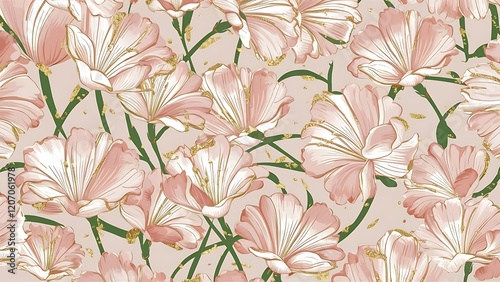 Wallpaper Mural Blossom flowers for seamless pattern background. Vector illustration Torontodigital.ca