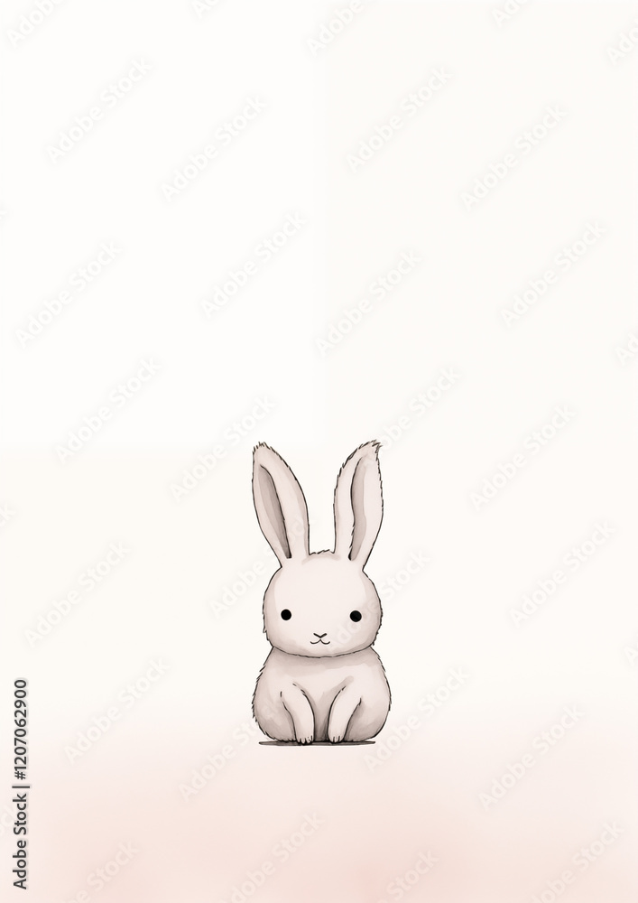 Easter post card, pen drawing, simple, cute, minimalism, bunny Easter post card, pen drawing, simple, cute, minimalism, bunny