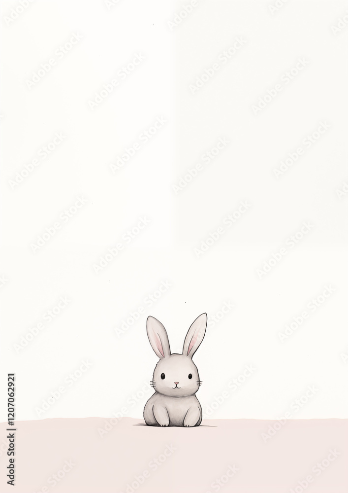 Easter post card, pen drawing, simple, cute, minimalism, bunny Easter post card, pen drawing, simple, cute, minimalism, bunny