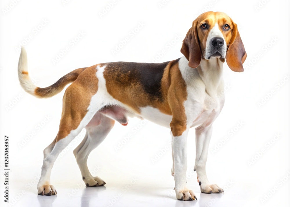 Mammal Animal Hound Dog On White Background Mammal Animal Hound Dog On White Background