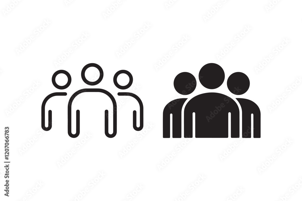 Minimalist Teamwork and Community Group Icon Set Vector Minimalist Teamwork and Community Group Icon Set Vector