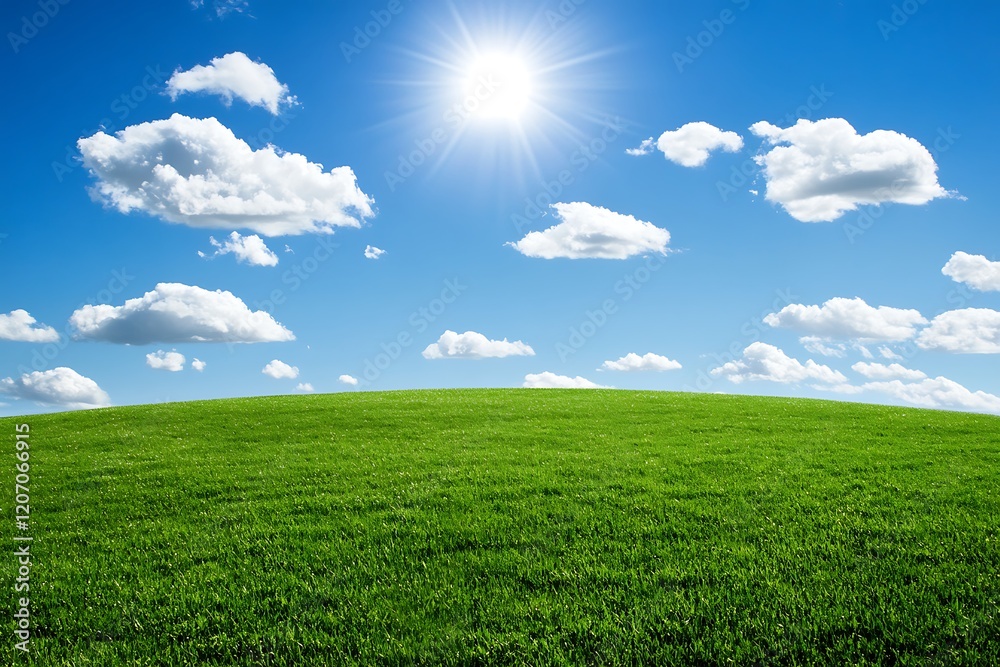 Serene Landscape Under a Sunny Sky Serene Landscape Under a Sunny Sky