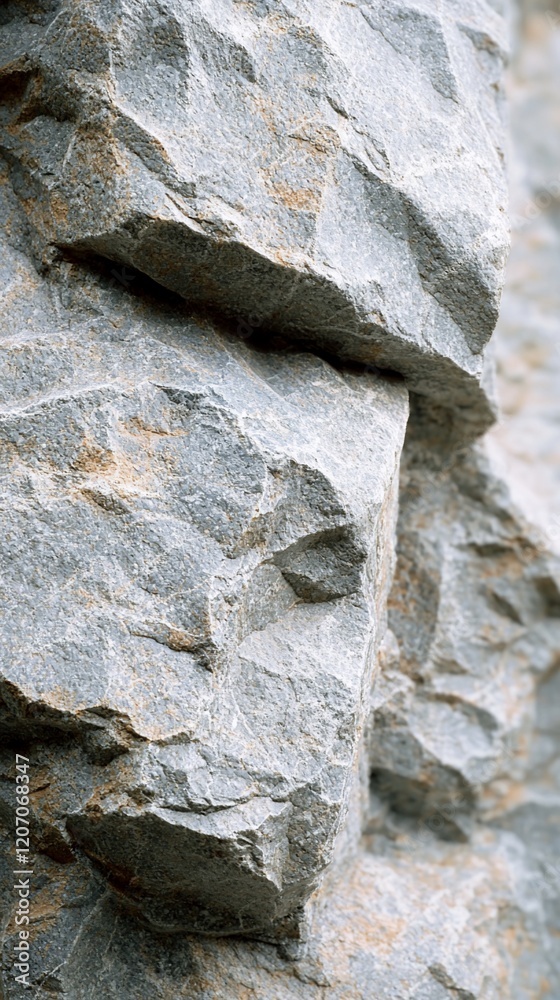 Naklejka premium Close-up of rough, textured gray stone.